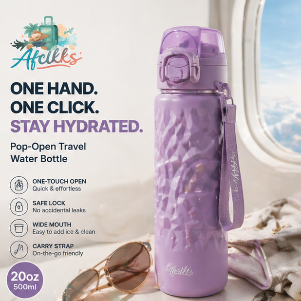 Afcikks™ FlipTop Go Bottle – Coral Edition